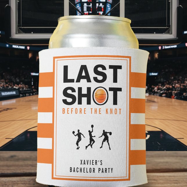 Basketball Bachelor Party Last Shot Orange Striped Dosenkühler (Basketball Bachelor Party Last Shot Orange Striped Can Cooler
)