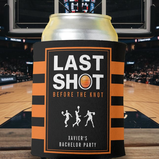 Basketball Bachelor Party Last Shot Orange Striped Dosenkühler (Basketball Bachelor Party Last Shot Orange Striped Can Cooler
)
