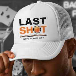 Basketball Bachelor Party Last Shot Orange & White Truckerkappe