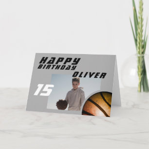Basketball Ball Boy Foto Happy Birthday Karte