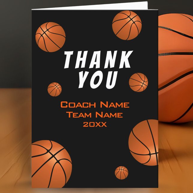 Basketball Ball Danke, Coach Card Dankeskarte (Von Creator hochgeladen)