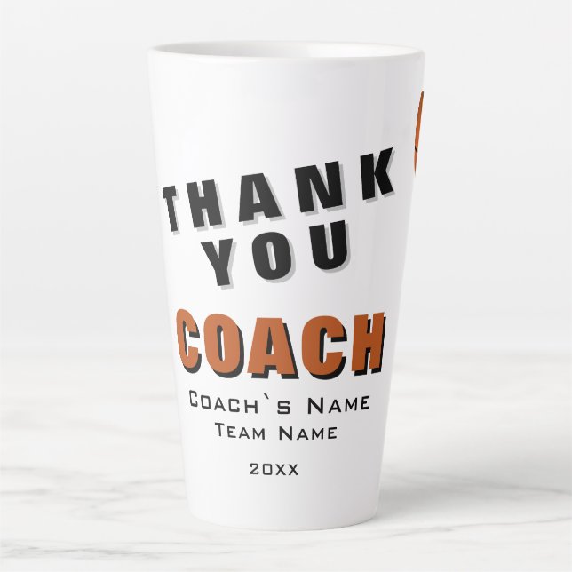 Basketball Ball Danke, Coach Milchtasse (Vorderseite)