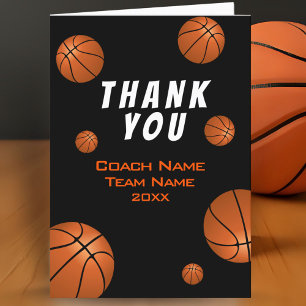 Basketball Ball Danke Trainer Karte