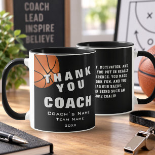 Basketball Ball Danke Trainer Notiz Tasse
