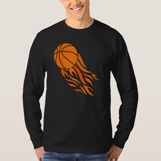 Basketball Ball Fiery Shot Player Mama Vater T-Shirt (Vorderseite)