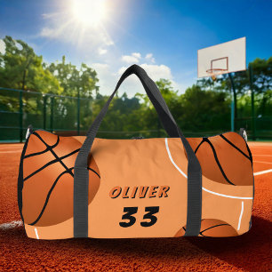 Basketball Ball Fun Sports Player Name Nummer Duffle Bag