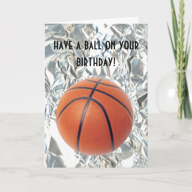 Basketball-Ball Geburtstagskarte Karte (Vorderseite)