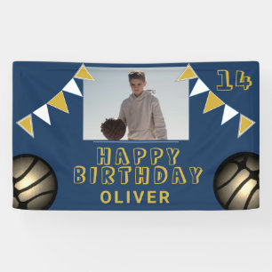 Basketball Ball Girlanden Flaggen Blau Foto Geburt Banner