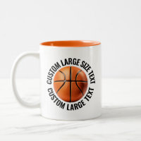 Basketball Ball & Großer Text ORANGE 11oz Custom