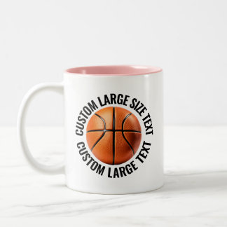 Basketball Ball & Großer Text PINK 11oz Custom Zweifarbige Tasse
