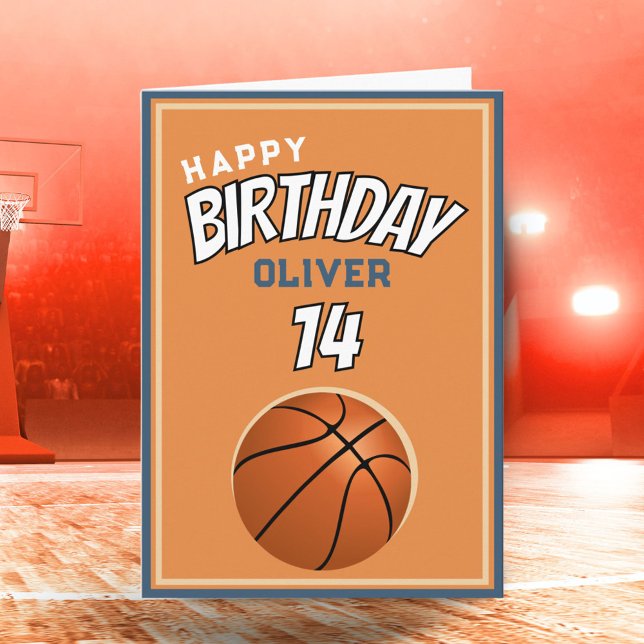 Basketball Ball Happy Birthday Sports Karte (Von Creator hochgeladen)
