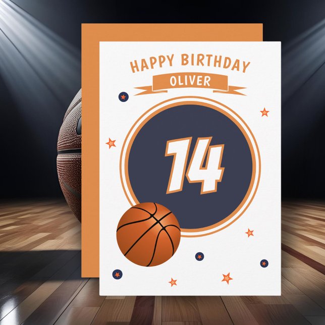 Basketball Ball Happy Birthday Sports Karte (Von Creator hochgeladen)