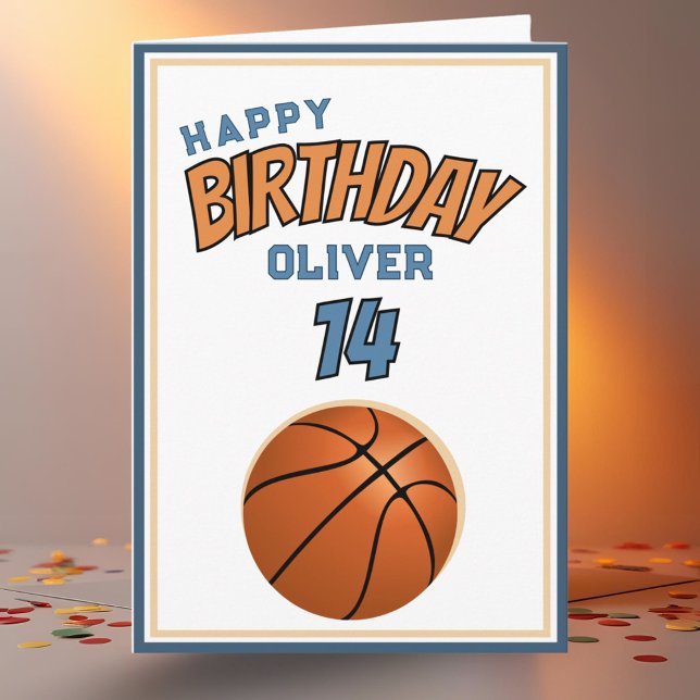 Basketball Ball Happy Birthday Sports Karte (Von Creator hochgeladen)