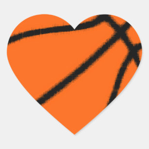 Basketball (Ball) Herz-Aufkleber