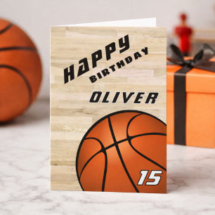 Basketball Ball Holz Boden Sport Alles Gute zum Ge Karte