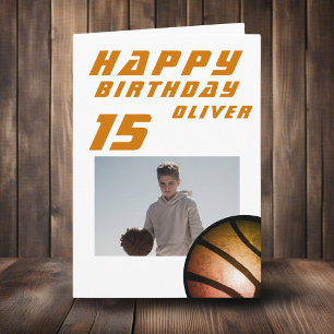 Basketball Ball Junge Foto Alles Gute zum Geburtst Karte