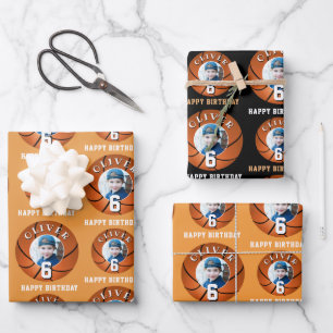 Basketball Ball Kinder Happy Birthday Alter Foto Geschenkpapier Set