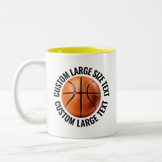 Basketball Ball & Large Text GELB 325ml Custom Zweifarbige Tasse