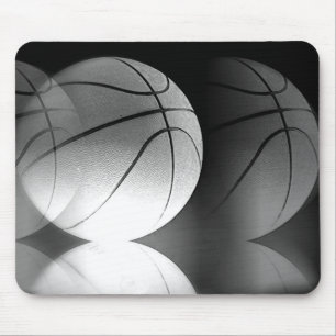 Basketball-Ball mit schwarzem und weißem Roller Mousepad
