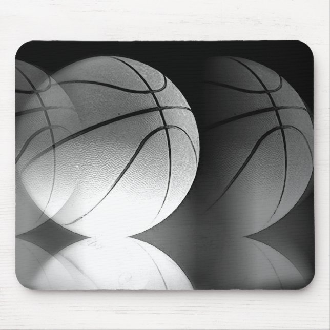 Basketball-Ball mit schwarzem und weißem Roller Mousepad (Vorne)