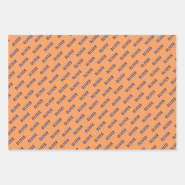 Basketball Ball Muster Lila Orange Name Geschenkpapier Set