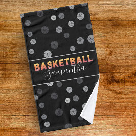 Basketball-Ball-Muster Personalisierter Spielernam Handtuch