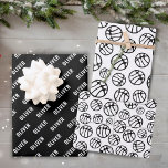 Basketball Ball Muster Schwarz-Weiß-Name Geschenkpapier Set<br><div class="desc">Basketball Ball Muster Schwarz-Weiß-Namen Wrapping Paper Sheets. Fügen Sie Ihren Namen hinzu und erstellen Sie ein persönliches Packpapier für einen Basketballspieler oder -fan. Gut zum Geburtstag oder Weihnachten Geschenke.</div>