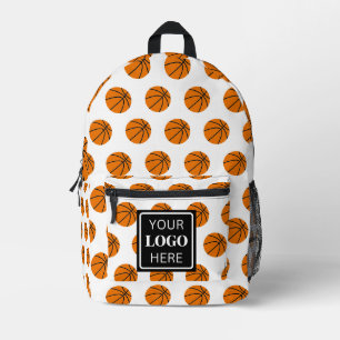 Basketball-Ball-Muster Team-Schule Logo Modern Bedruckter Rucksack
