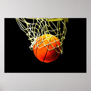 Basketball Ball & Net Druckposter Poster