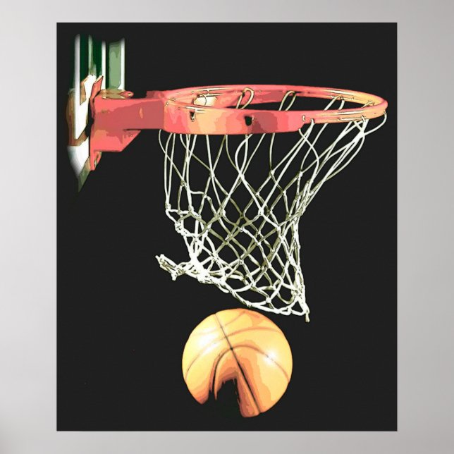 Basketball-Ball & Net Poster (Vorne)