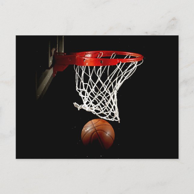 Basketball-Ball & Net Postkarte (Vorderseite)