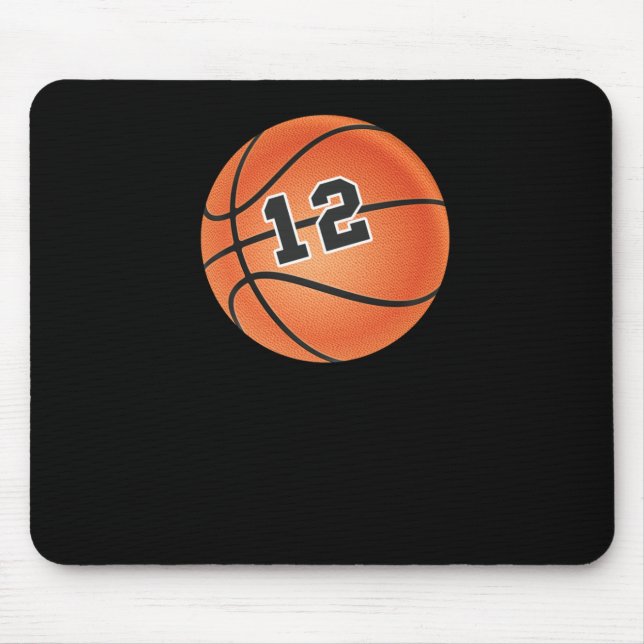 Basketball-Ball Nummer 12 Mousepad (Vorne)