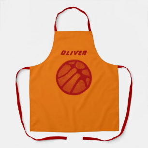 Basketball Ball Orange Red Sports Kids Name Schürze