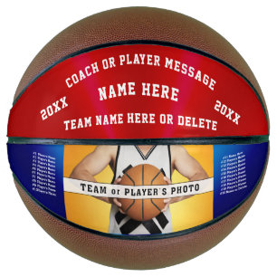 Basketball-Ball personalisiert, rot, weiß und bla Basketball