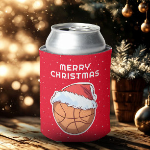 Basketball Ball Rote Weihnachtsmannmütze Frohe Wei Dosenkühler