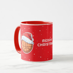 Basketball Ball Rote Weihnachtsmannmütze Frohe Wei Tasse