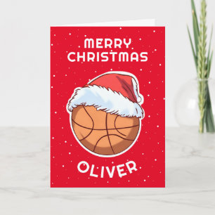 Basketball Ball Roter Santa Hut Weihnachten Kind N