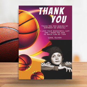 Basketball Ball Sport Foto Geburtstag Dankeskarte