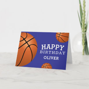 Basketball Ball Sport Happy Birthday Kinder Karte