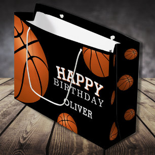 Basketball Ball Sport Happy Birthday Name Große Geschenktüte