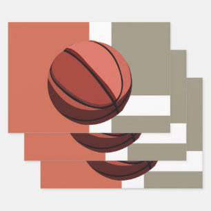 Basketball Ball Sportart Geschenkpapier Set