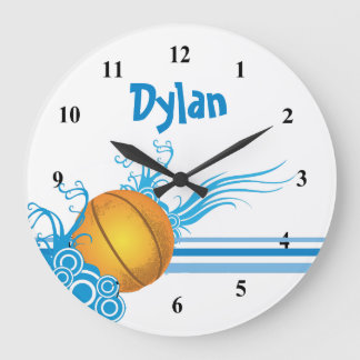 Basketball Ball Sports Game Personalisierter Name Große Wanduhr