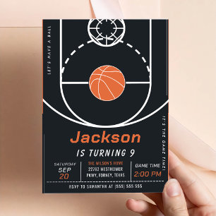 Basketball Ball Sports Invitation Anniversaire