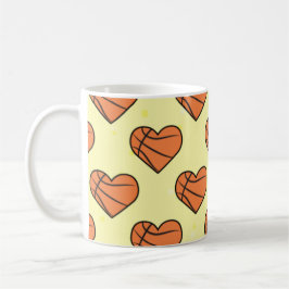 Basketball-Ball-Textur in Herz-Form Muster Kaffeetasse