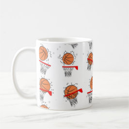 Basketball - Ball- und Hoop-Muster Kaffeetasse