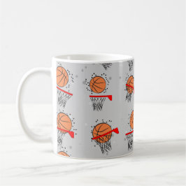 Basketball - Ball- und Hoop-Muster Kaffeetasse
