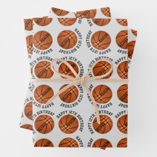 Basketball Bälle Kinder Name Sport Frohe Geburtsta Geschenkpapier Set
