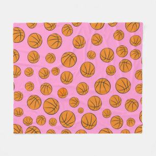 Basketball Bälle Muster auf rosa Hintergrund Fleecedecke
