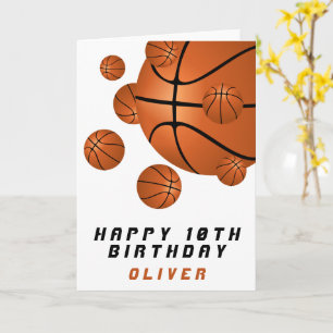 Basketball Bälle Orange Kinder Junge Happy Birthda Karte