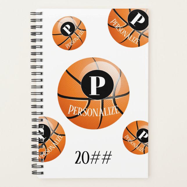 Basketball Baller Monogramme Nom Personnalisé Plan (Devant)